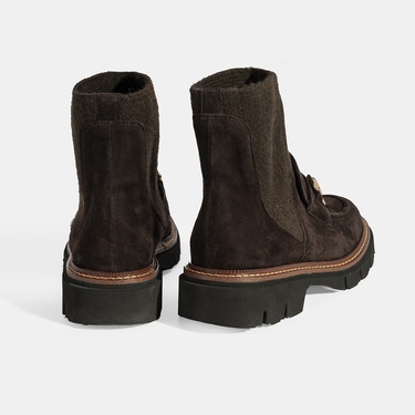  Luca Grossi Kadın Kahve Toka Detaylı Süet Chelsea Bot