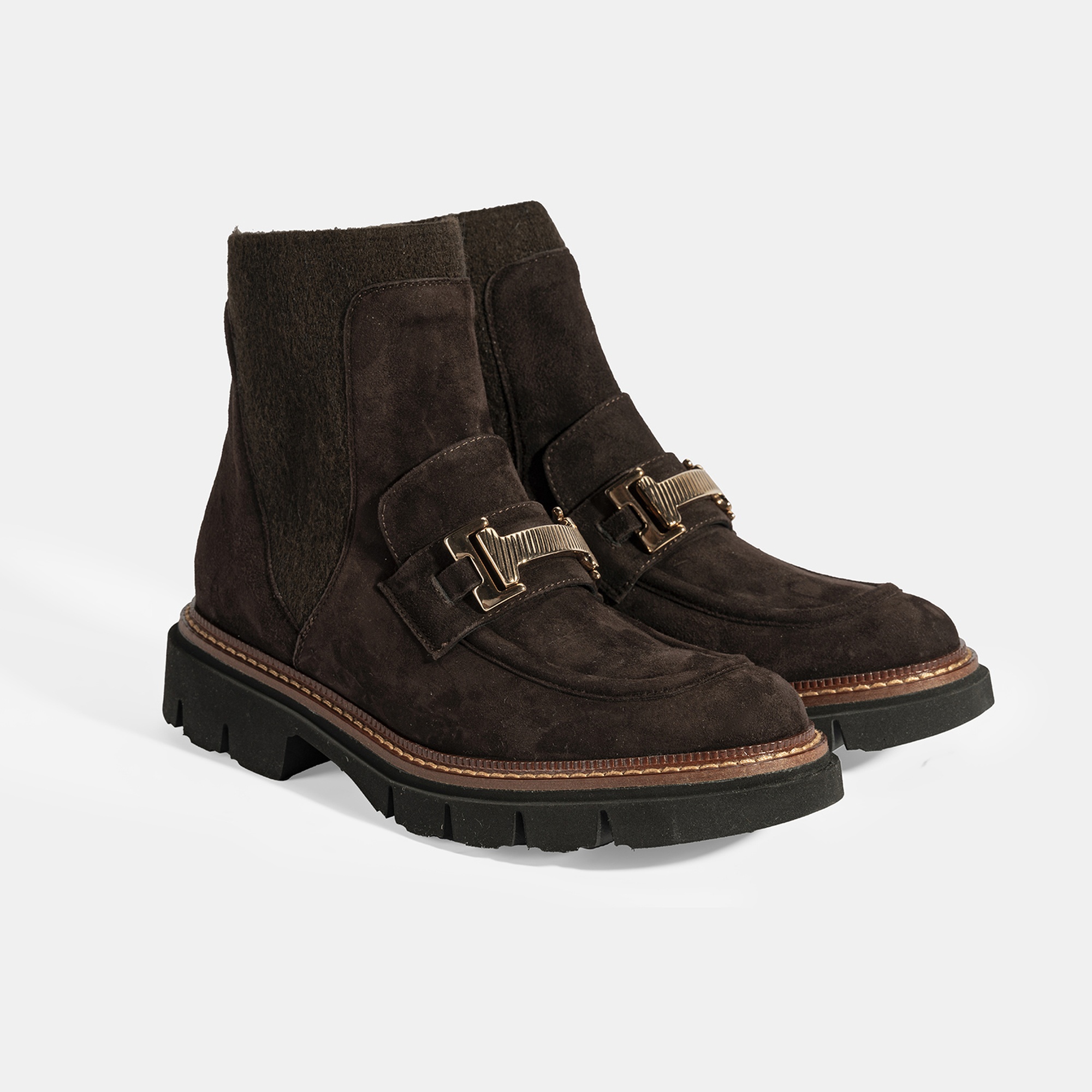 Luca Grossi Kadın Kahve Toka Detaylı Süet Chelsea Bot