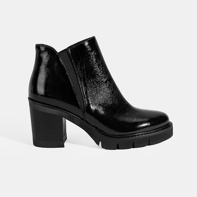  Luca Grossi Kadın Siyah Platform Topuklu Rugan Bot