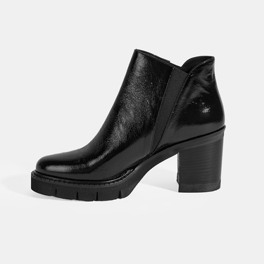  Luca Grossi Kadın Siyah Platform Topuklu Rugan Bot