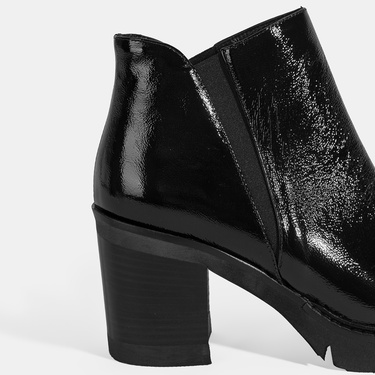  Luca Grossi Kadın Siyah Platform Topuklu Rugan Bot