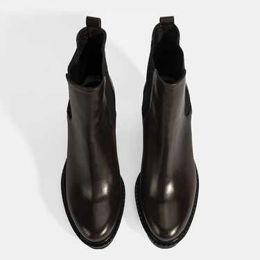  Luca Grossi Kadın Kahve Kalın Topuklu Deri Chelsea Bot