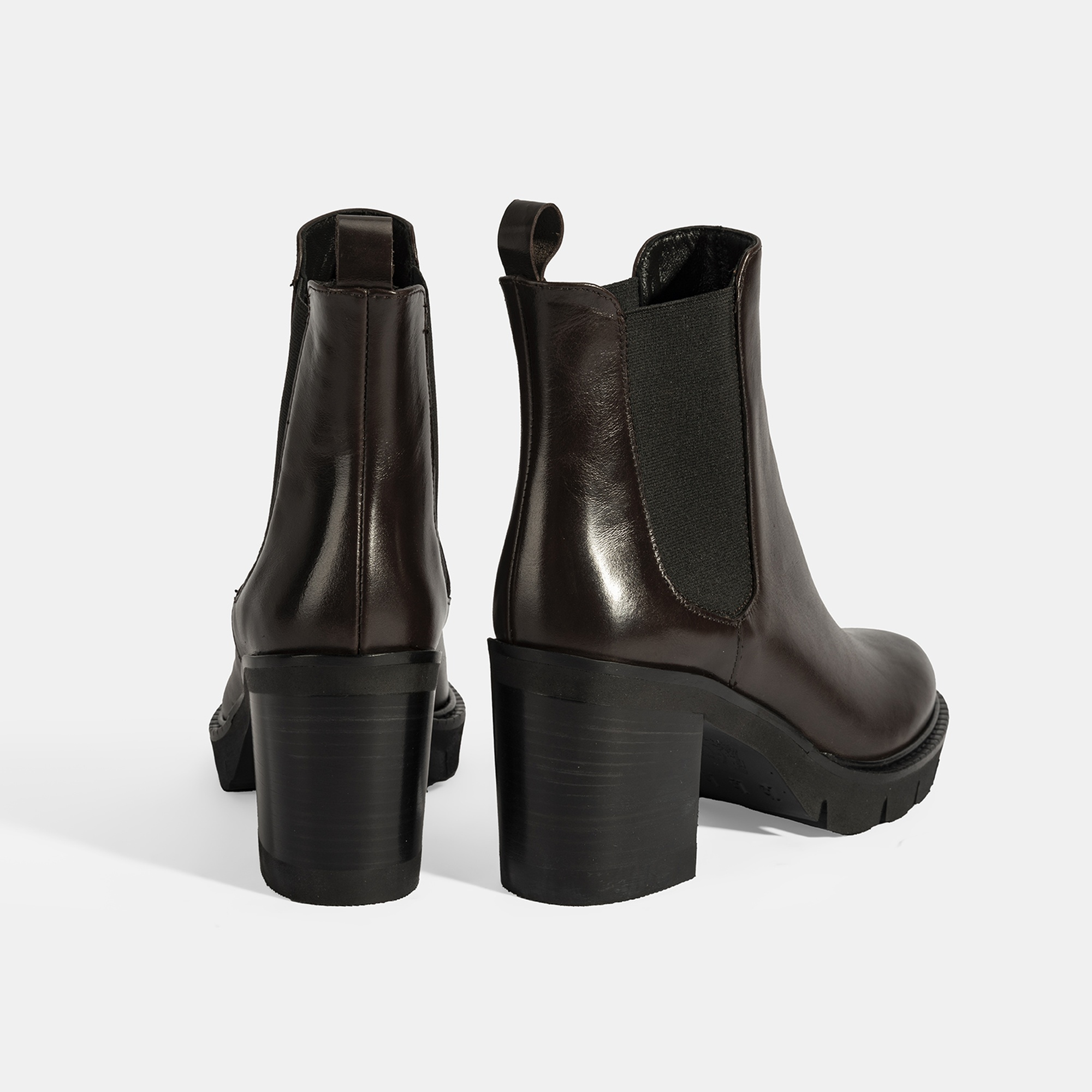 Luca Grossi Kadın Kahve Kalın Topuklu Deri Chelsea Bot