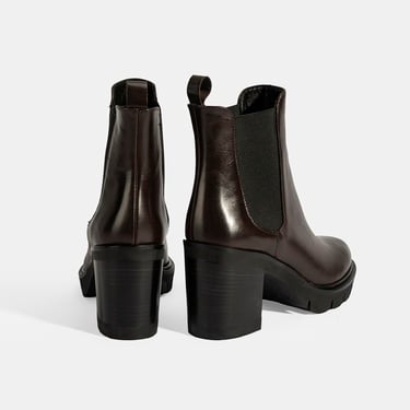  Luca Grossi Kadın Kahve Kalın Topuklu Deri Chelsea Bot