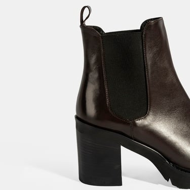  Luca Grossi Kadın Kahve Kalın Topuklu Deri Chelsea Bot