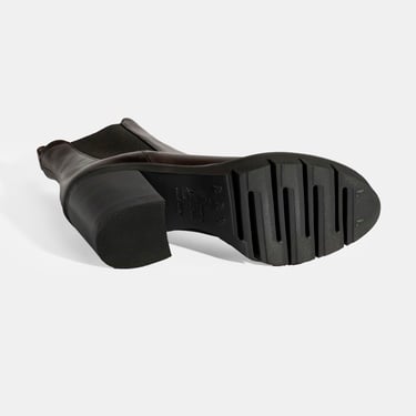  Luca Grossi Kadın Kahve Kalın Topuklu Deri Chelsea Bot