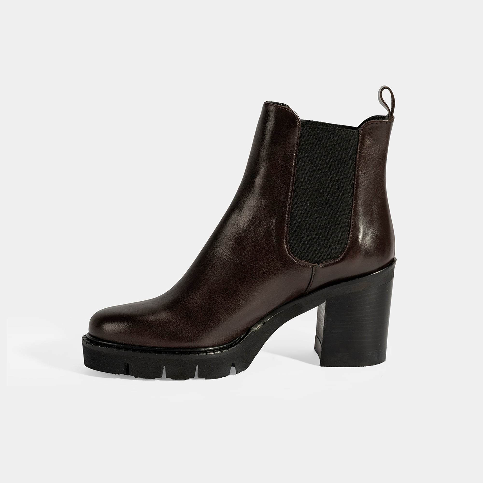 Luca Grossi Kadın Kahve Kalın Topuklu Deri Chelsea Bot