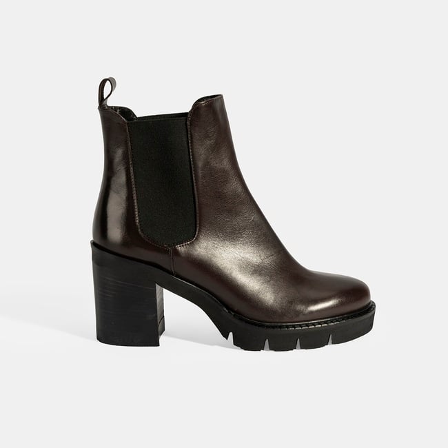  Luca Grossi Kadın Kahve Kalın Topuklu Deri Chelsea Bot