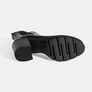  Luca Grossi Kadın Siyah Kalın Topuklu Deri Chelsea Bot