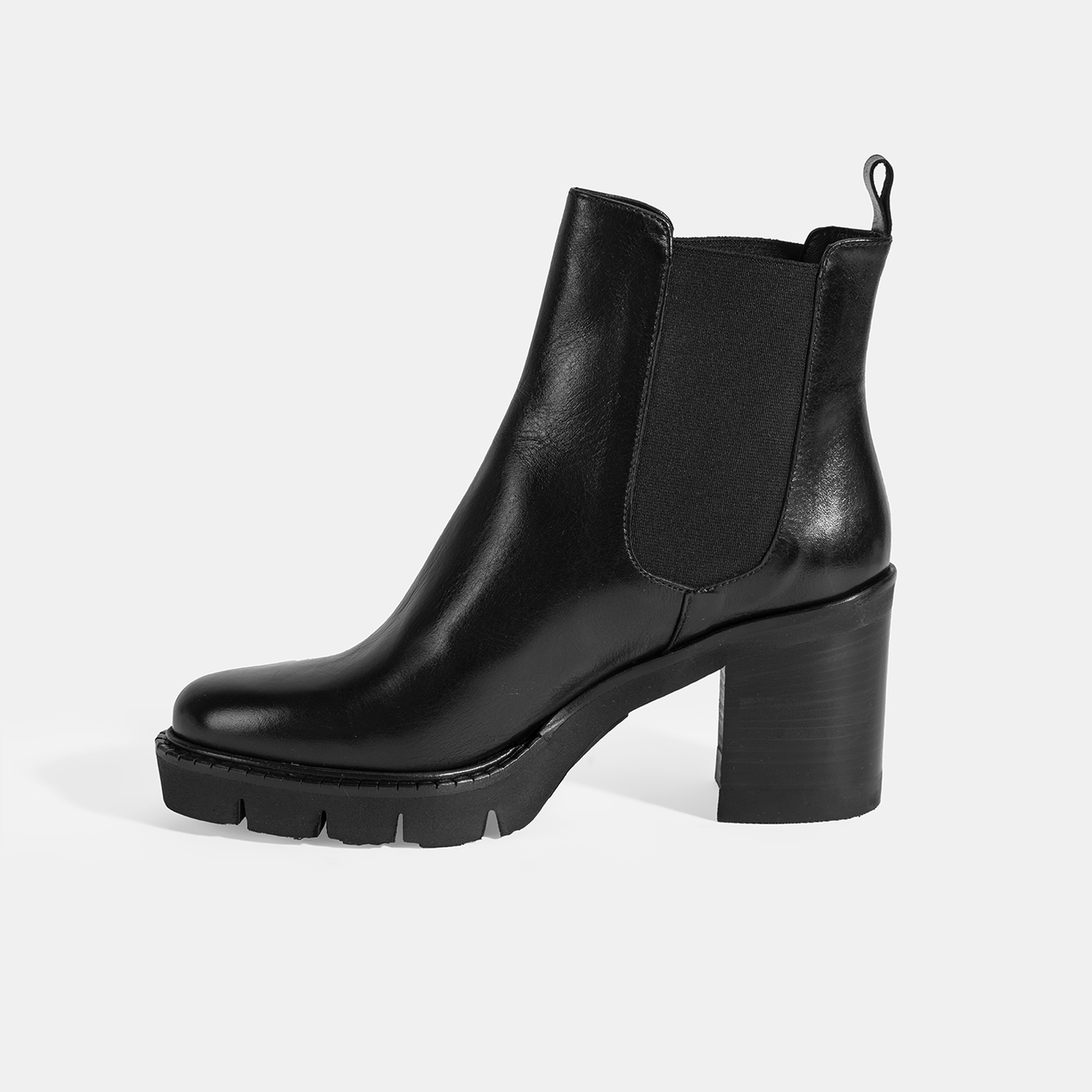 Luca Grossi Kadın Siyah Kalın Topuklu Deri Chelsea Bot