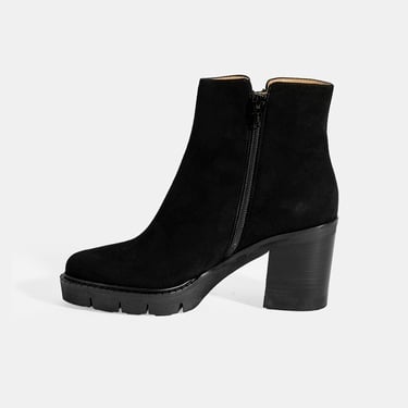  Luca Grossi Kadın Siyah Fermuarlı Kalın Topuklu Süet Bot