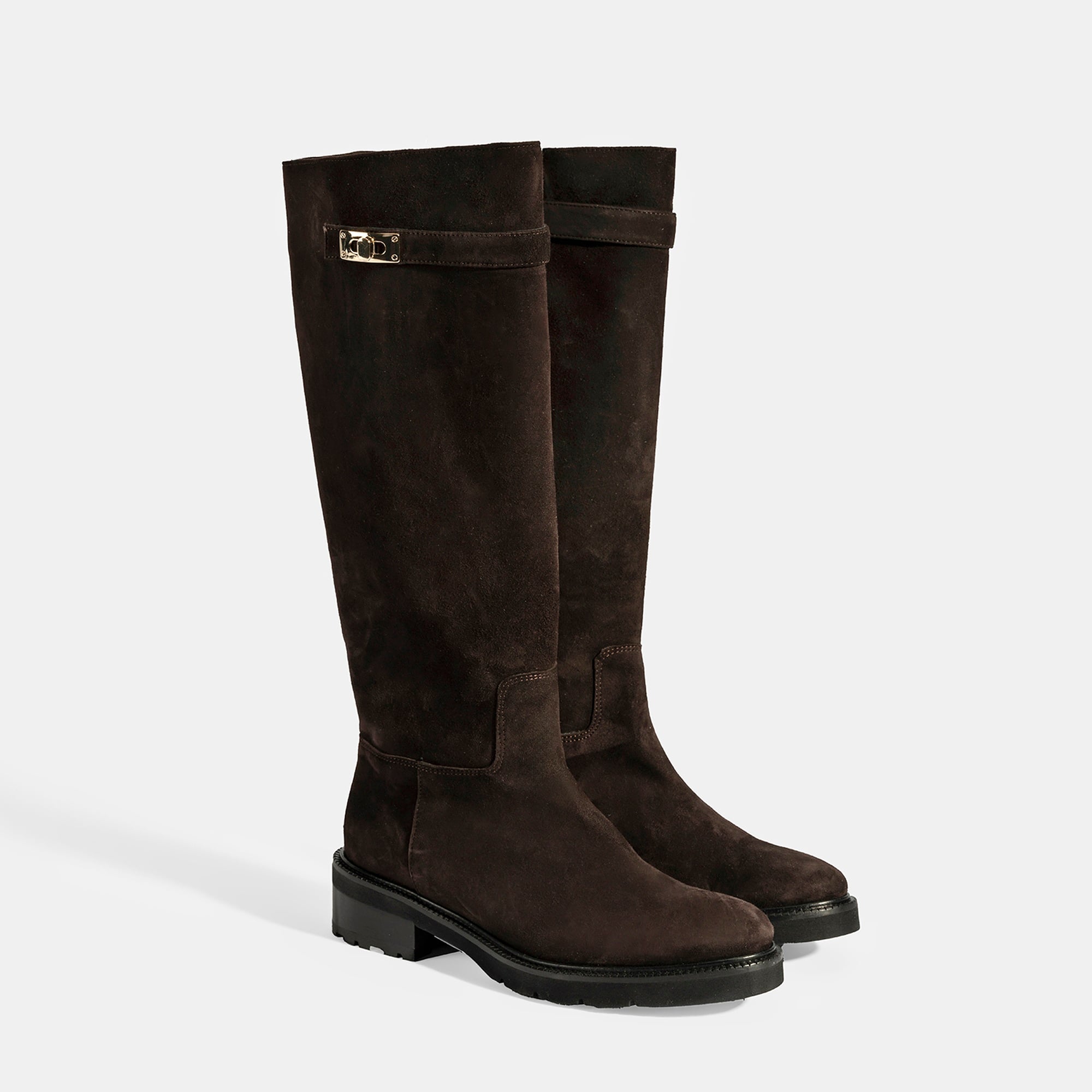 DESA Luca Grossi Kadın Kahve Metal Kilit Detaylı Süet Çizme