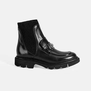  Luca Grossi Kadın Siyah Toka Detaylı Deri Chelsea Bot