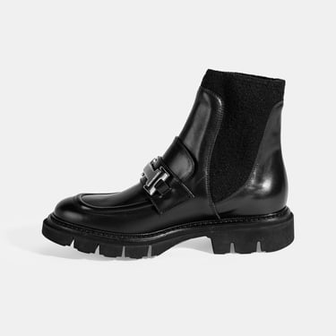  Luca Grossi Kadın Siyah Toka Detaylı Deri Chelsea Bot