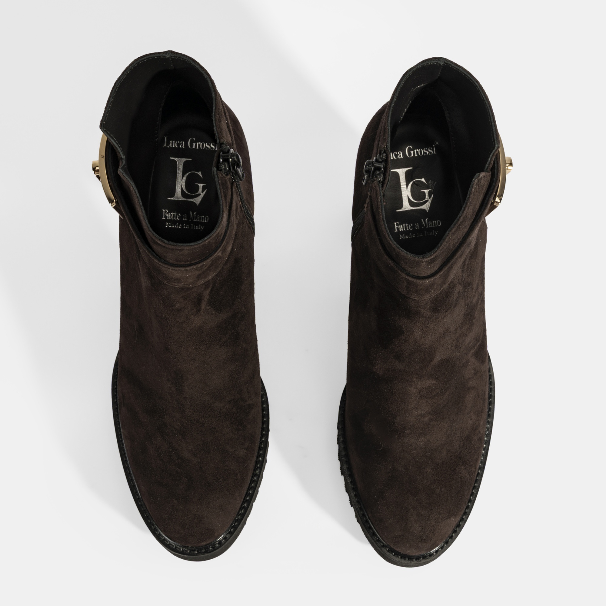 Luca Grossi Kadın Kahve Metal Kilit Detaylı Platform Topuklu Bot