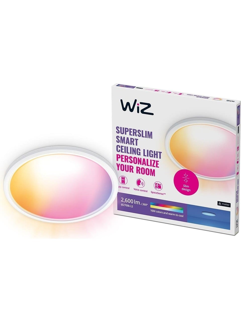  Wiz Superslim 22W Beyaz Sıva Üstü Rgb Akıllı LED Yuvarlak Panel Tavan Armatürü