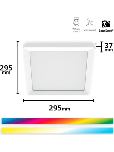  Wiz Beyaz Akıllı Sıva Üstü Rgb Kare Panel Tavan Armatürü 12W