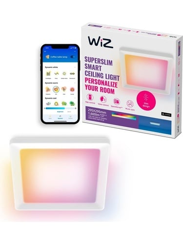  Wiz Beyaz Akıllı Sıva Üstü Rgb Kare Panel Tavan Armatürü 12W