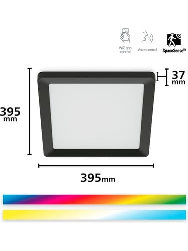  Wiz Siyah Akıllı Sıva Üstü Rgb Kare Panel Tavan Armatürü 17W