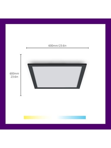  WİZ Siyah Akıllı Sıva Üstü Sarı-Beyaz Ambiyans Kare Panel Tavan Armatürü 36W