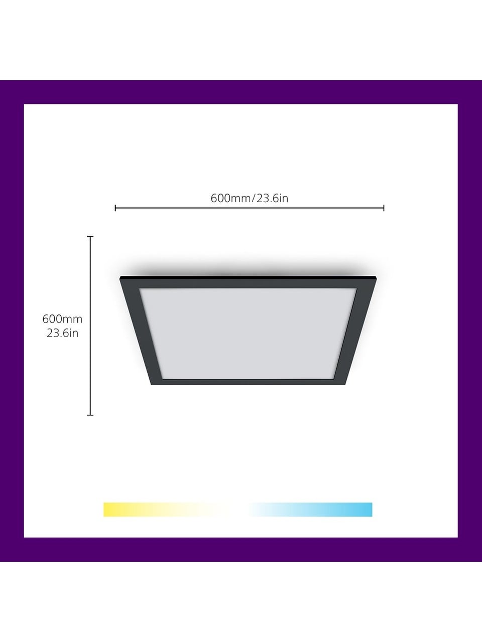  WİZ Siyah Akıllı Sıva Üstü Sarı-Beyaz Ambiyans Kare Panel Tavan Armatürü 36W