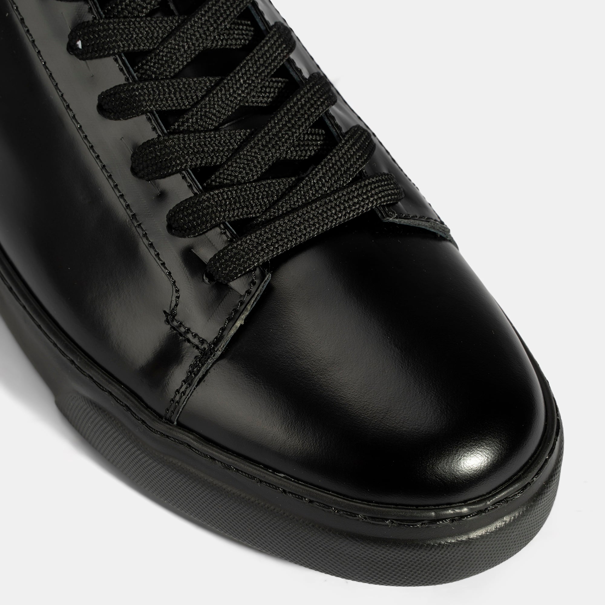 Erkek Siyah Bağcıklı Deri Günlük Ayakkabı