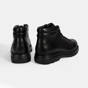  Erkek Siyah Bağcıklı Deri Bot