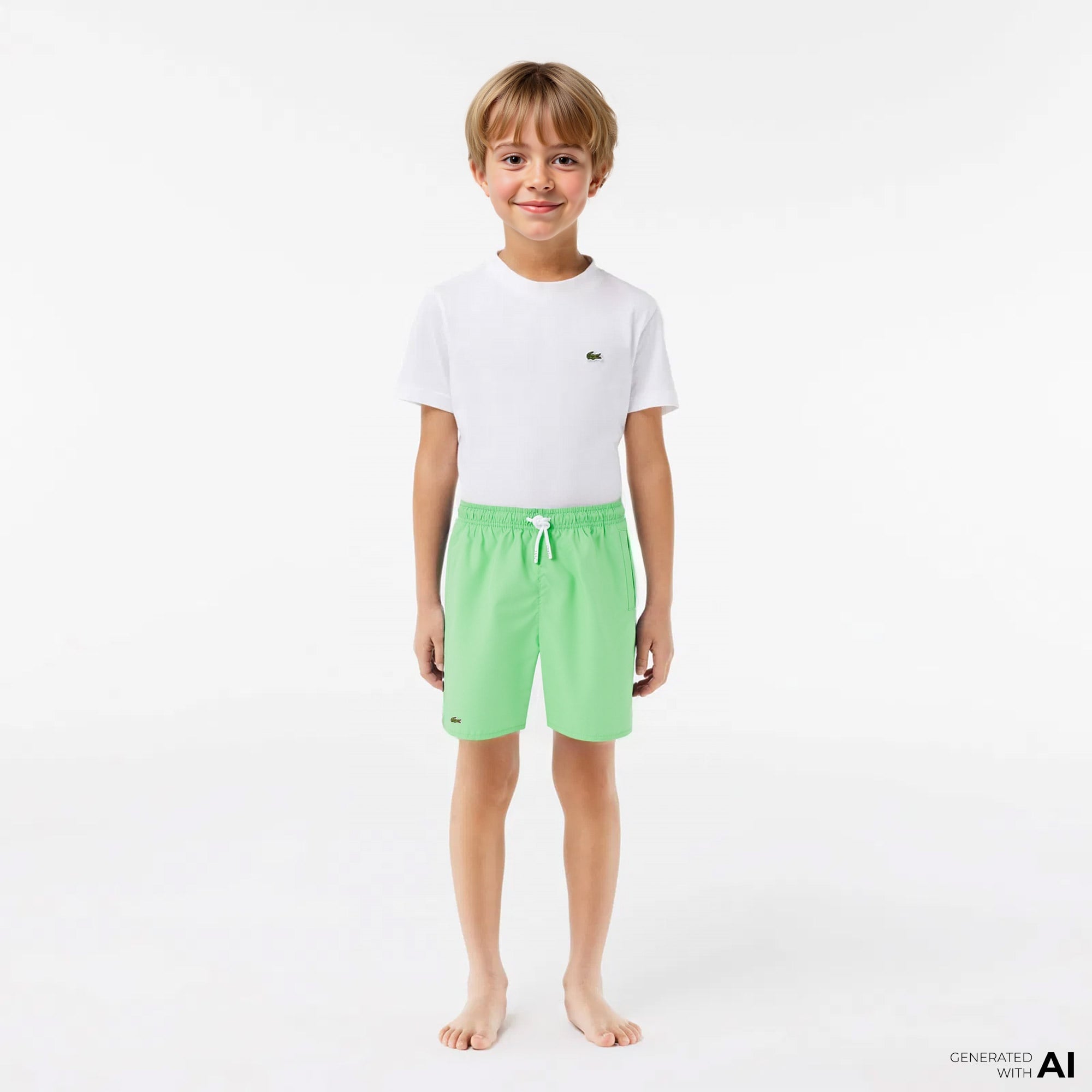 Lacoste Erkek Çocuk Yeşil Deniz Şortu