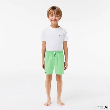  Lacoste Erkek Çocuk Yeşil Deniz Şortu
