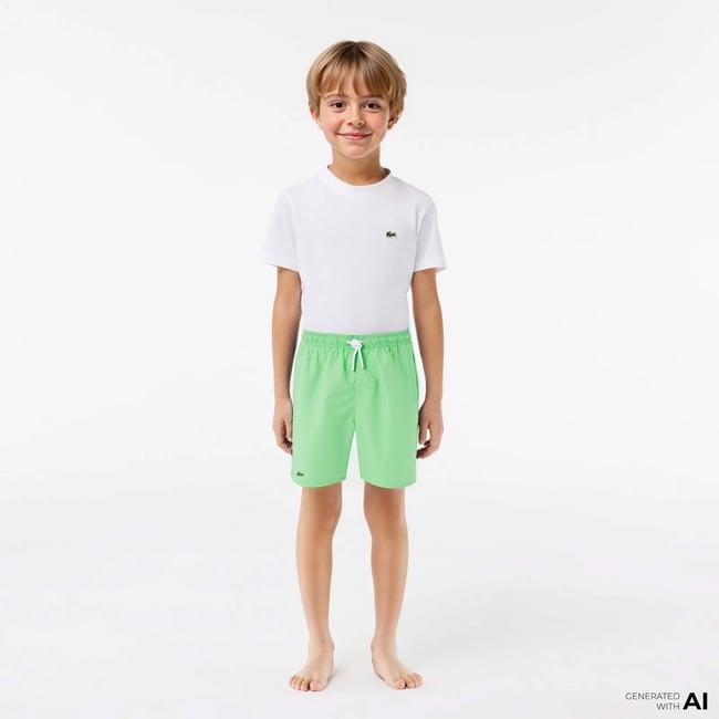  Lacoste Erkek Çocuk Yeşil Deniz Şortu