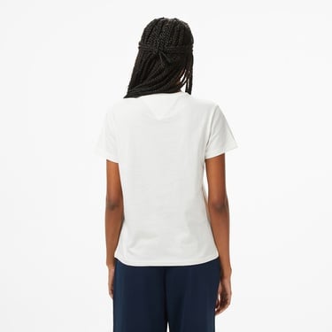  Tommy Jeans Regular Floral Flag Kadın Beyaz T-Shirt