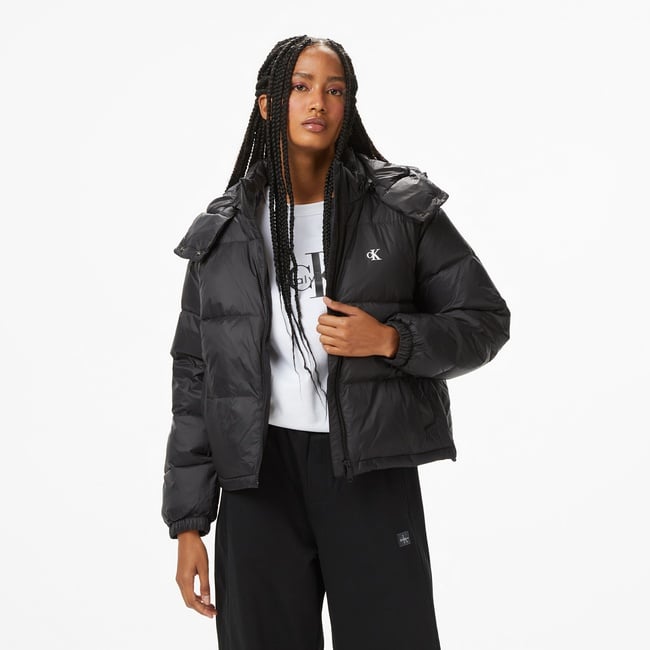 Calvin Klein Essential Midweight Puffer Kadın Siyah Mont