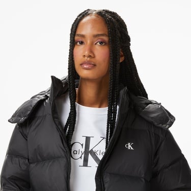  Calvin Klein Essential Midweight Puffer Kadın Siyah Mont