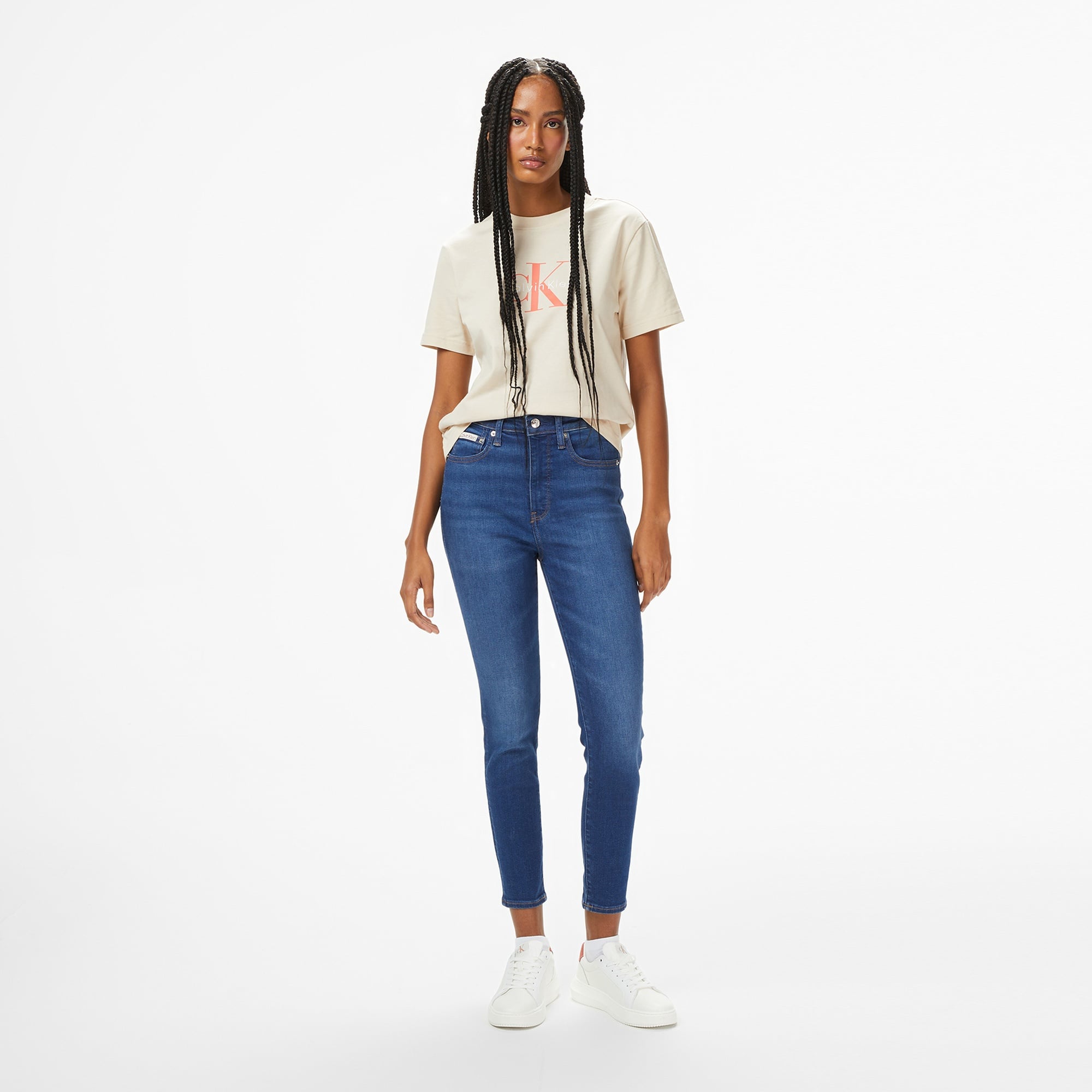 Calvin Klein High Rise Skinny Ankle Kadın Mavi Jean