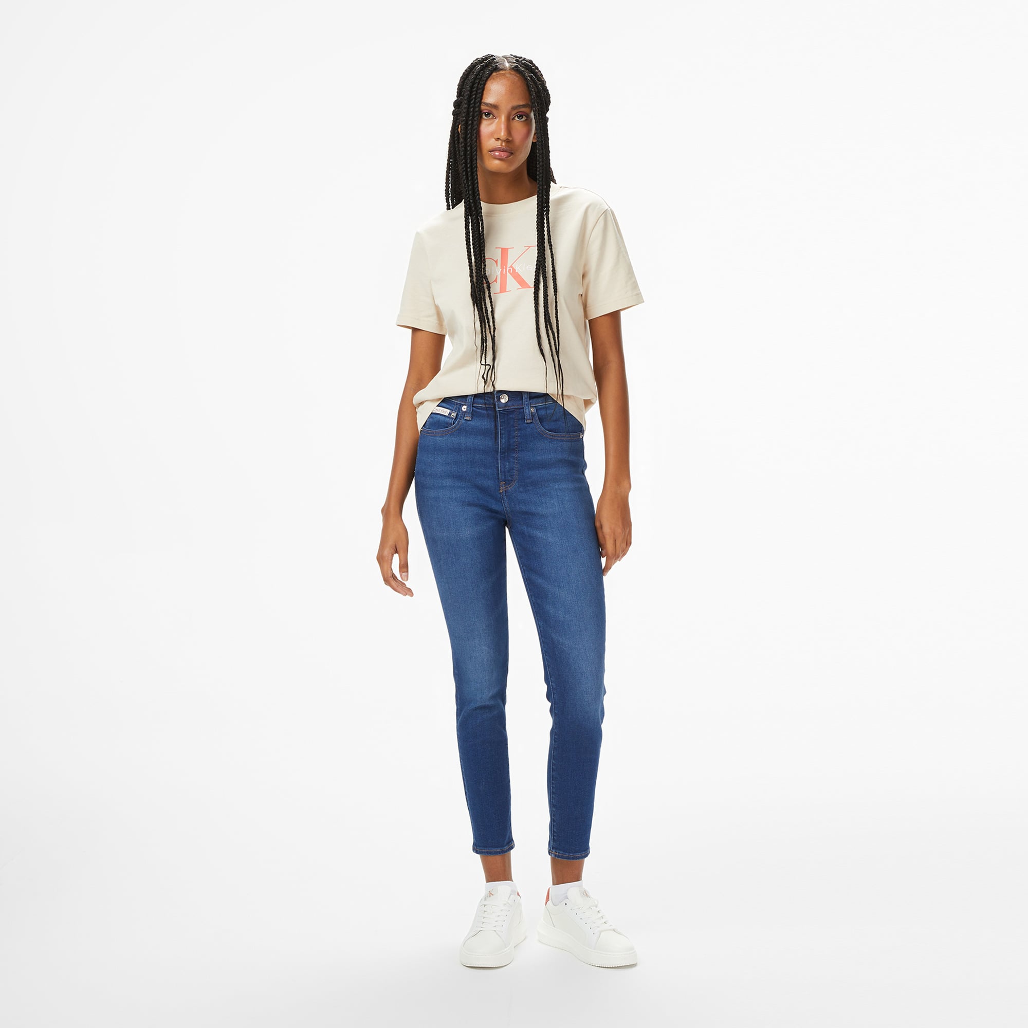  Calvin Klein High Rise Skinny Ankle Kadın Mavi Jean
