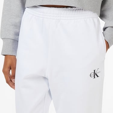  Calvin Klein Monologo French Terry Jogger Kadın Beyaz Eşofman Altı