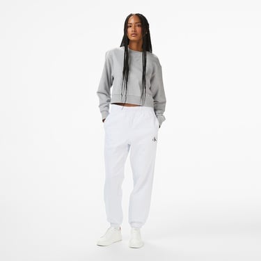  Calvin Klein Monologo French Terry Jogger Kadın Beyaz Eşofman Altı