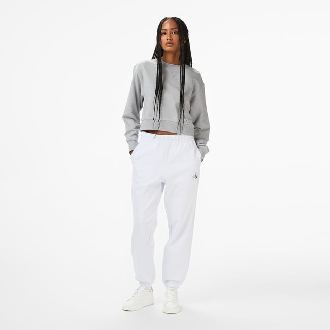  Calvin Klein Monologo French Terry Jogger Kadın Beyaz Eşofman Altı