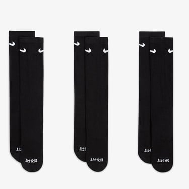  Nike Everyday Plus Cushioned 3'lü Unisex Siyah Çorap