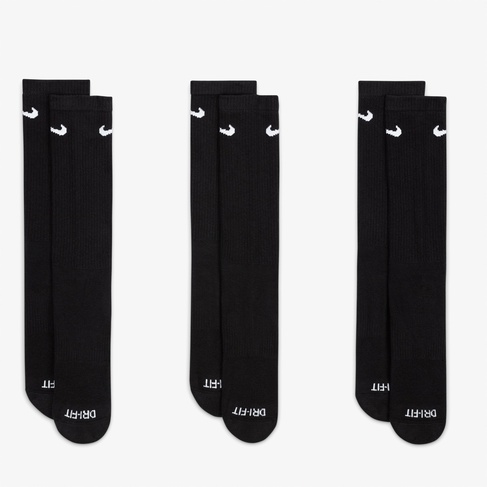  Nike Everyday Plus Cushioned 3'lü Unisex Siyah Çorap