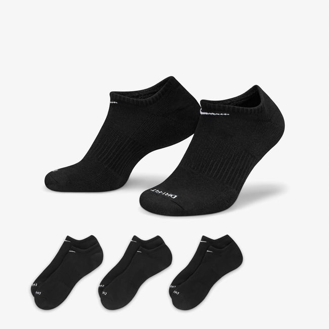  Nike Everyday Plus Cushion 3'lü Unisex Siyah Çorap