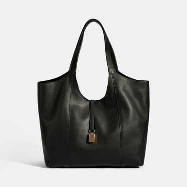  Kadın Siyah Deri Hobo Çanta