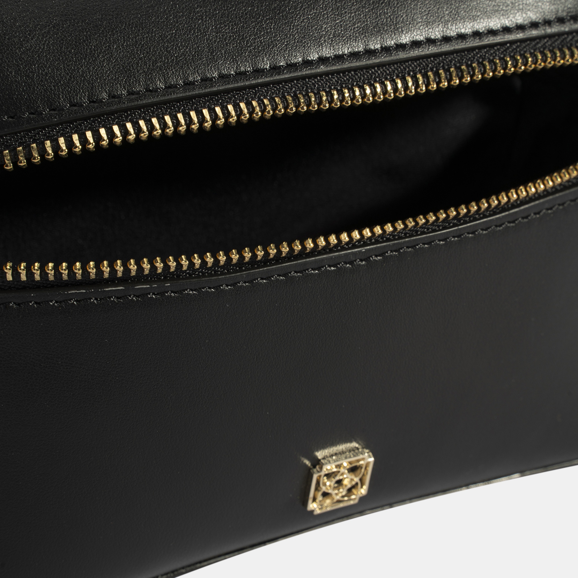 Kadın Siyah Mini Deri El Çantası