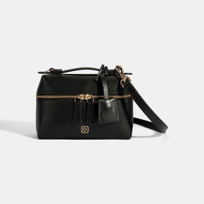  Kadın Siyah Mini Deri El Çantası