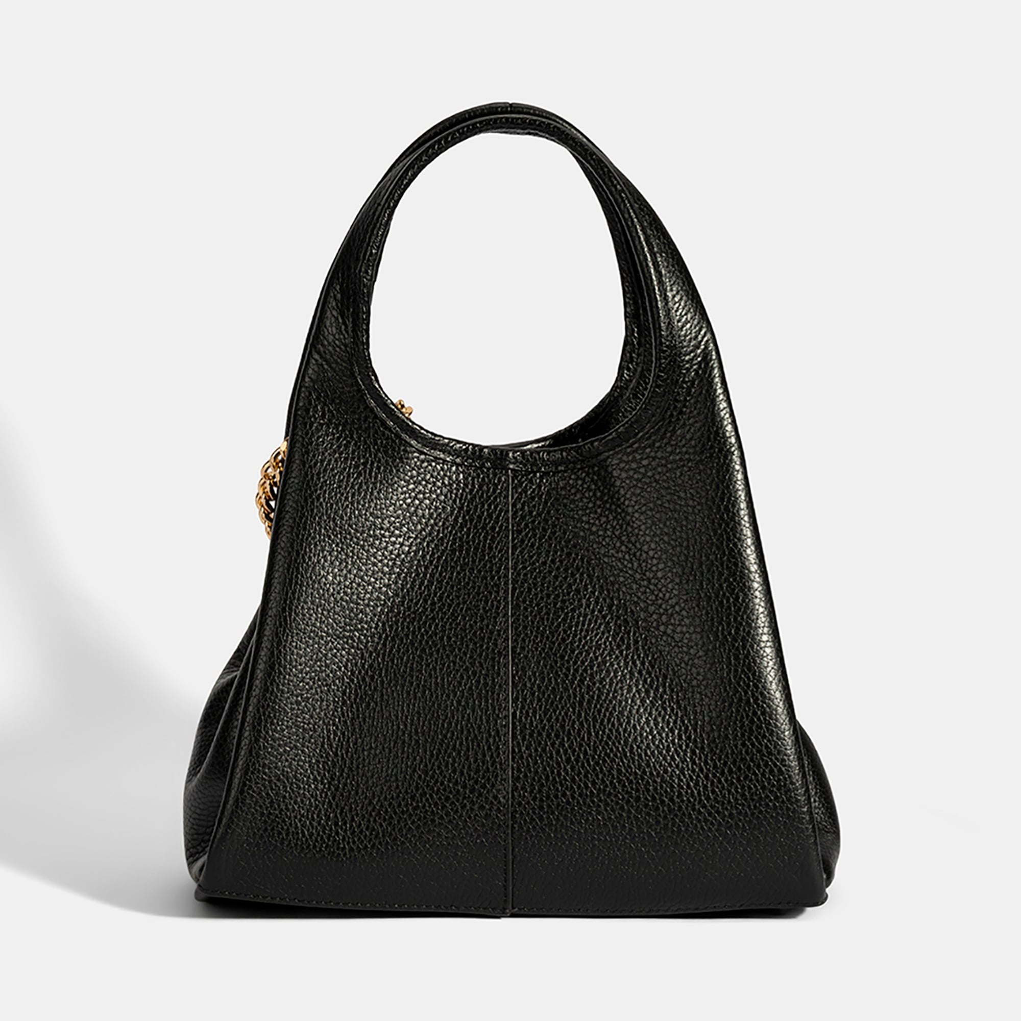 Kadın Siyah Charm Aksesuarlı Deri El Çantası