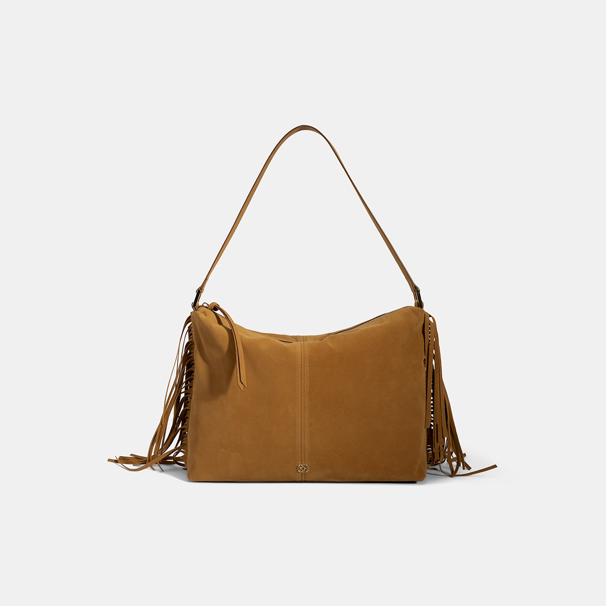 Kadın Taba Püskül Detaylı Süet Omuz Çantası