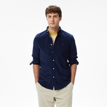  Tommy Hilfiger Solid Corduroy Erkek Mavi Gömlek