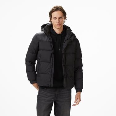  Tommy Hilfiger Mix Down Erkek Siyah Puffer Mont