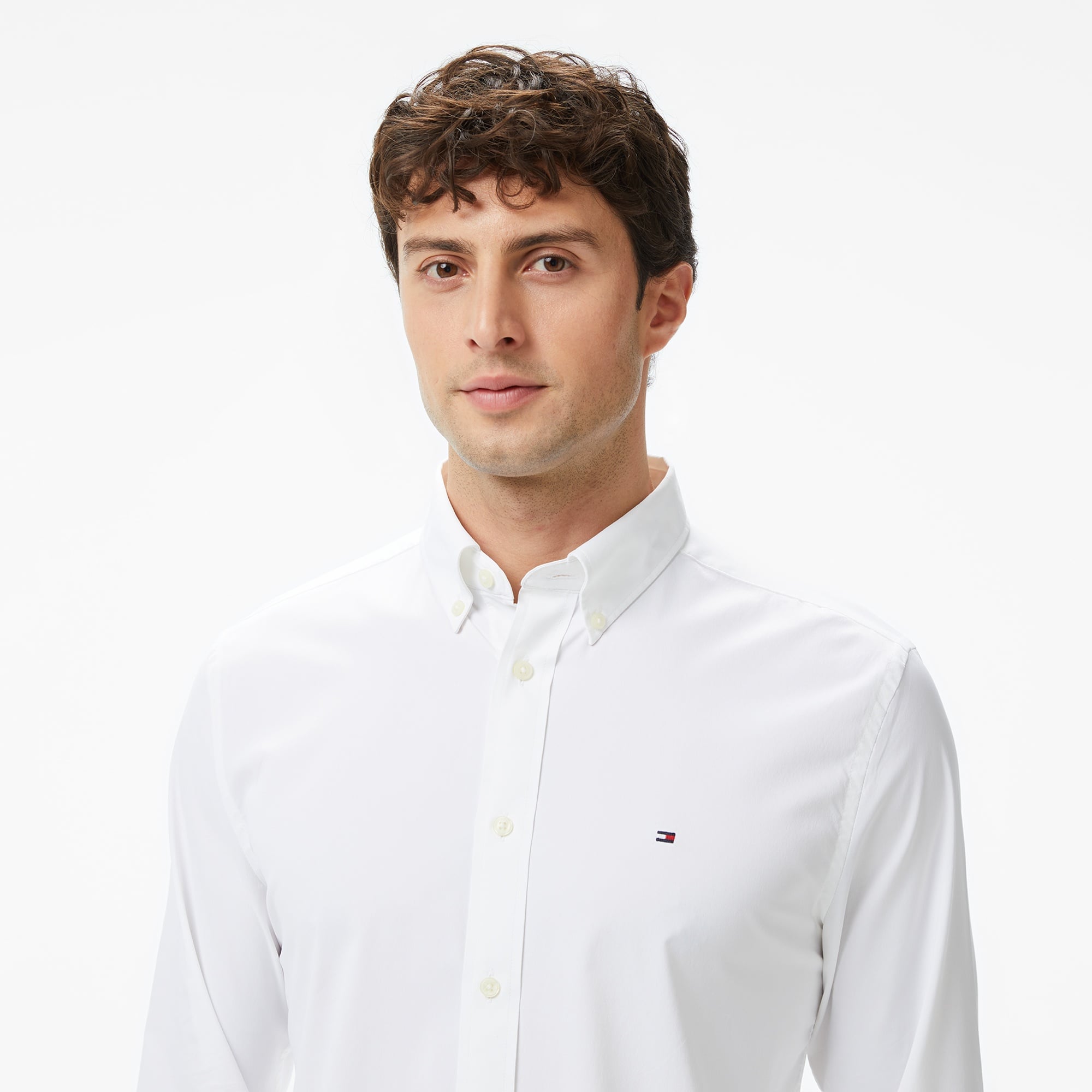 Tommy Hilfiger Performance Twill Erkek Beyaz Gömlek