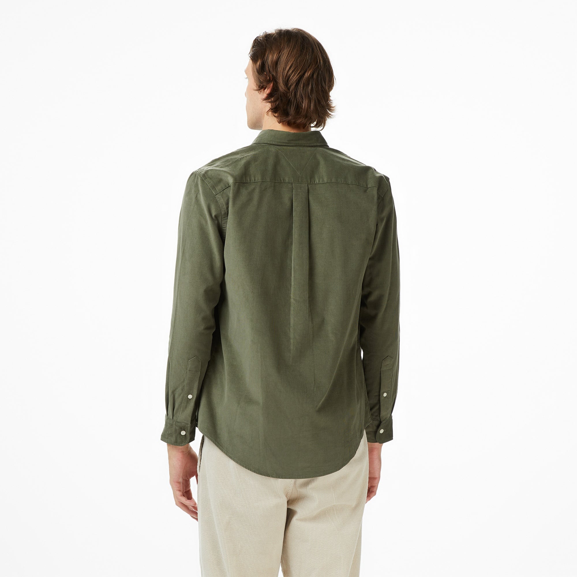 Tommy Hilfiger Solid Corduroy Erkek Yeşil Gömlek